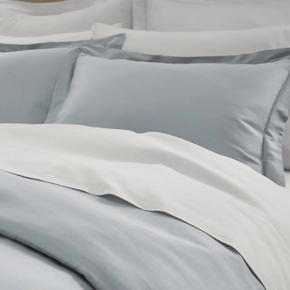 Boll & Branch Signature Hemmed Duvet Cover Set Cotton Bloom White Beige Oak